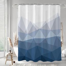 Shower Curtains Thickened Polyester Waterproof Mildew Proof Curtain Geometric Gradient Multi-color Printing Bath For Bathroom