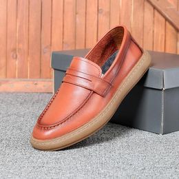 Casual Shoes Genuine Leather Men Spring/Autum Fashion High Qualityn Lace-up Handmade Loafers Boat