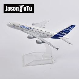 JASON TUTU 16cm Original Model Airbus A380 Plane Model Aircraft Diecast Metal 1/400 Scale Aeroplane Model Gift Collection 240328