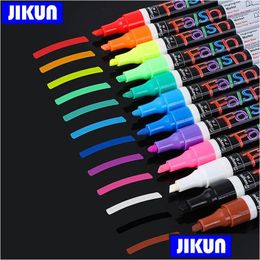 Markers Wholesale 812Pcs Liquid Chalk Marker Pens Erasable Mti Coloured Highlighters Led Writing Board Glass Window Art Colorf Drop Del Dho6A