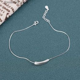 Anklets Fashion Statement Designer Elegant Eggplant Shed Decorative Women Ankle Real 925 Sterling Silver Female Anklet L46