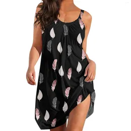 Casual Dresses Women's Sleeveless Fashion Sexy Cute Cartoon Print Loose Beach Dress Ladies Plus-size Summer For Women