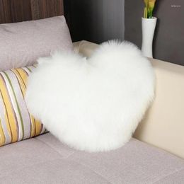 Pillow Soft Heart-shaped Pillowcase Furry Plush Pillowcases Fluffy Decorative Throw For Women