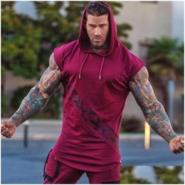 Men'S Tank Tops Mens Men Bodybuilding Top Sleeveless Hoodie Sweatshirt Summer Gyms Fitness Workout Casual Fashion Singlet Vest Drop D Dhabm