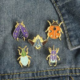 Beetle Insect Enamel Pins Custom Cute Ladybird Moth Brooches Lapel Badges Cartoon Nature Jewelry Gift for Kid Friend