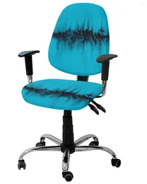 Chair Covers Abstract Ink Blue Black Elastic Armchair Computer Cover Stretch Removable Office Slipcover Split Seat