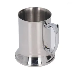 Mugs Double Wall Beer Stein Stainless Steel Hard Silver Anti Corrosion Coffee Mug For Bar