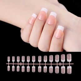 new 2024 24Pcs/bag French False Nails Frosted Press on Fake Nail Tips Full Cover Artificial Fingernails Ballet Detachable for frosted false