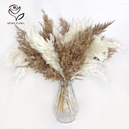 Decorative Flowers Boho Decor Fluffy Pampas Grass Natural And White Mixed Bouquet Coffee Home Wedding Centerpieces For Tables Decorations