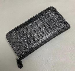 Exotic Genuine Crocodile Skin Men039s Long Card Holders ZIP Wallet Authentic Real True Alligator Leather Male Small Clutch Purs2104022