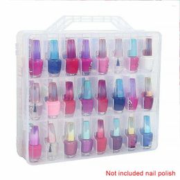 Storage Boxes Divider 48 Bottles Transparent Holder Gel Nail Polish Organiser Double Side Compact Case Universal Adjustable Space
