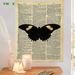 Tapestries Spaper Butterfly Insect Tapestry Bohemia Large Fabric Wall Mural Kawaii Room Decor Aesthetic