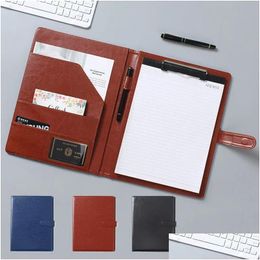 Mouse Pads & Wrist Rests Mtifunctional A4 Conference Folder Business Stationery Leather Contract File Folders Drop Delivery Computers Otkp1