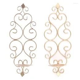 Candle Holders Wall Mount Wrought Iron Holder Hanging Art Ornament Accessory N84C