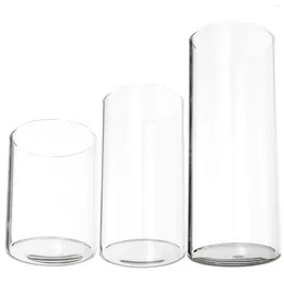 Candle Holders Glass Cup Pillar Holder Tall Candles Clear Household Shades Cover