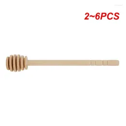 Spoons 2-6PCS High Quality Honey Stir Bar Mixing Handle Jar Spoon Practical Wood Dipper Long Stick Supplies Kitchen Tools