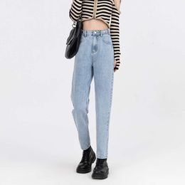 Dads Jeans Womens 2024 Spring and Autumn New Thin and Slim Adjustable Waist Halen Carrot Pants