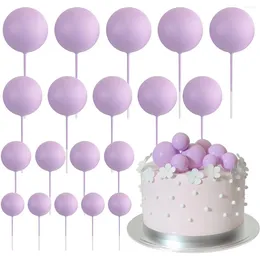 Party Supplies 20 Pcs Mini Balloons Cake Topper Sticks Light Purple Balls Picks Ball For Wedding Birthday Decorations