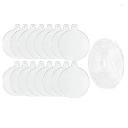 Party Supplies Acrylic Ornaments DIY Round Clear Christmas Blank Disc With Hole Transparent Tags