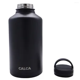 Mugs CALCA 64oz Wide Mouth Lid Stainless Steel Water Bottle With Double Wall Vacuum Insulated-Travel Cup