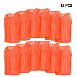 12 PCS Children Kid Quick Drying Basketball Jersey Team Sports Football Vest Soccer Pinnies Jerseys Youth Practice Training Bibs 240402