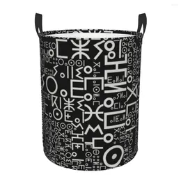 Laundry Bags Imazighen World Flag Amazigh Alphabet Tifinagh Basket Foldable Toy Clothes Hamper Storage Bin For Kids Nursery