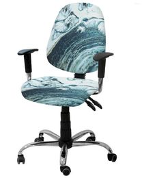 Chair Covers Marbled Ink Fluid Gradient Elastic Armchair Computer Cover Stretch Removable Office Slipcover Split Seat