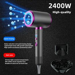 High Speed Hair Dryer Cold and Air Silent Blue Light Negative Ion Home Salon Power 240325
