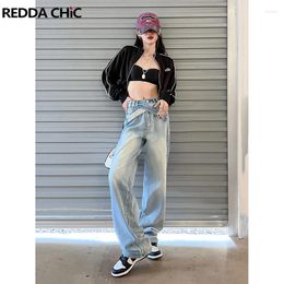 Women's Jeans REDDACHiC Harem Pants Women Baggy Straight Belted Y2k Oversized Korean Streetwear Casual High Waist Ladies Trousers Trend