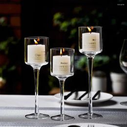 Candle Holders Wedding Holder Birthday Outdoor Party Stand Unique Cup Glass European Romantic Vertical Bougies Home Decor