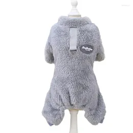 Dog Apparel Velvet Clothes Soft Fleece Fuzzy Pyjamas Winter For Small Dogs Boy Pet Jumpsuit Cat