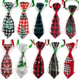 Dog Apparel 50pcs Christmas Pet Grooming Ties Cat Bow BowTies Adjustable Holiday Tie Collar Supplies For Small Dogs