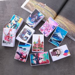 New Style Colourful Pattern Plastic Smoking Cigarette Cases Storage Box Portable Opening Innovative Dry Herb Tobacco Exclusive Housing Pocket Stash Case DHL