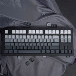 Accessories Gray Gradient Keycaps Top/Side Engraved PBT Material Dye Sublimation 125 Keys Cherry Profile For Mechanical Keyboard Keycaps