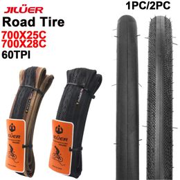 JILUER Road Bike Tyre 700X28C700X25C 60TPI Black and Skin Colour Bicycle for Gravel BikeFolding 240325