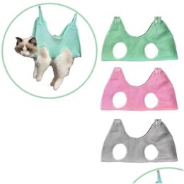 Other Cat Supplies Grooming Nail Cutting Anti Scratch Bite Fixed Bag Bath Trimming Restraint Pet Beauty Hammock Hanging Drop Delivery Dhqrl