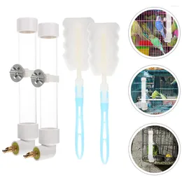 Other Bird Supplies 2 Sets Parrot Drinking Fountain Water Bottles Cage Feeder Birdcage Parrots Accessories Plastic Hanging For Container