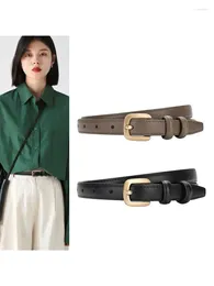 Belts 2024 Belt Ladies Leather Fashion Simple Joker Women Decorative Jeans With Fine Korean Many Colors Wide 1.8cm Black Beige