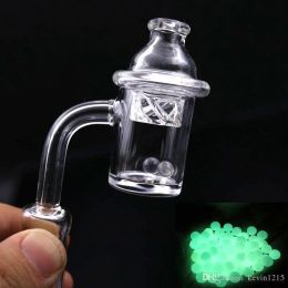 2pcs Female Male 10 14 18 mm Quartz Nail Thick 100% Pure Quartz Banger Nail Domeless Glass Bong Nail with Spinning Carb Cap and Terp LL