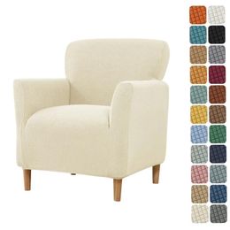 Chair Covers Polar Fleece Elastic Tub Cover For Living Room Spandex Club Armchair Slipcover Single Sofa Home Bar Counter El