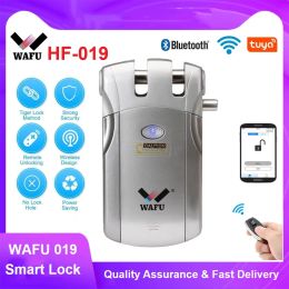 Lock Wafu 019 Smart Lock Wireless WIFI bluetooth tuya APP Remote Control Electronic Keyless Door Invisible Lock 433MHz Phone Control