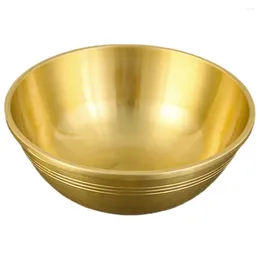 Bowls Flatware Golden Copper Bowl Delicate Offering Metal Buddhism Decorative Tabletop Holy Water