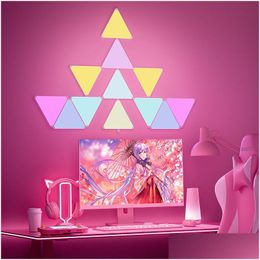 Wall Lamps Diy Smart App Light Plate Ly Creating Sync To Music Indoor Atmosphere Rgb Led Triangle Drop Delivery Lights Lighting Dhwv8