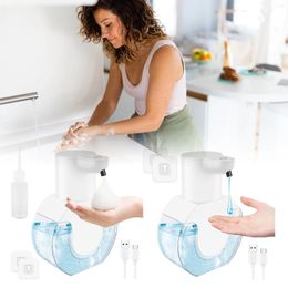 Liquid Soap Dispenser Automatic 14.78oz Sensor Touchless Foam Rechargeable Electric Hand