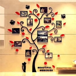 3D Family Tree Decal Aufkleber Acrylfotoalbum für Wandaufkleber Baumformdekoration Aufkleber Home Decor Wall Poster Hanging