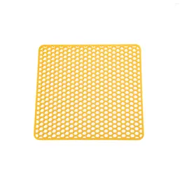 Table Mats Soft Silicone Liner Heat Resistant Sink Mat Insulated Tableware Dish Drying Kitchen Grid Rollable Home Non Slip Honeycomb Design