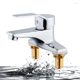 Bathroom Sink Faucets Copper Double Hole Installation Wash Basin Faucet And Cold Water Mixer Single Handle Tap