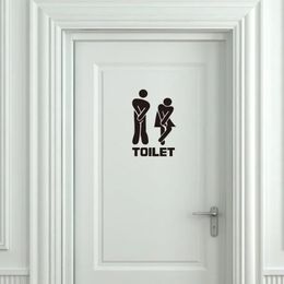 WC Toiletteneingangszeichen Tür Aufkleber für öffentliche Stelle Home Dekoration kreative Muster Wandtattoos DIY Funnyl Mural Art Kunst