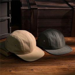 Ball Caps Japanese Outdoor Camping Four-panel Drawstring Hip-hop Cap Street Skateboard Flat-brimmed Baseball Hat For Men Gorras