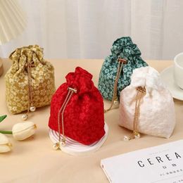 Shopping Bags Chain Flower Drawstring Bag Elegant Korean Style Pearl Gift Packing Bucket Wedding Candy Festive Sugar